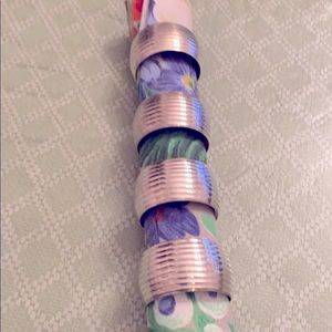 Set of 4 silver plate napkin rings